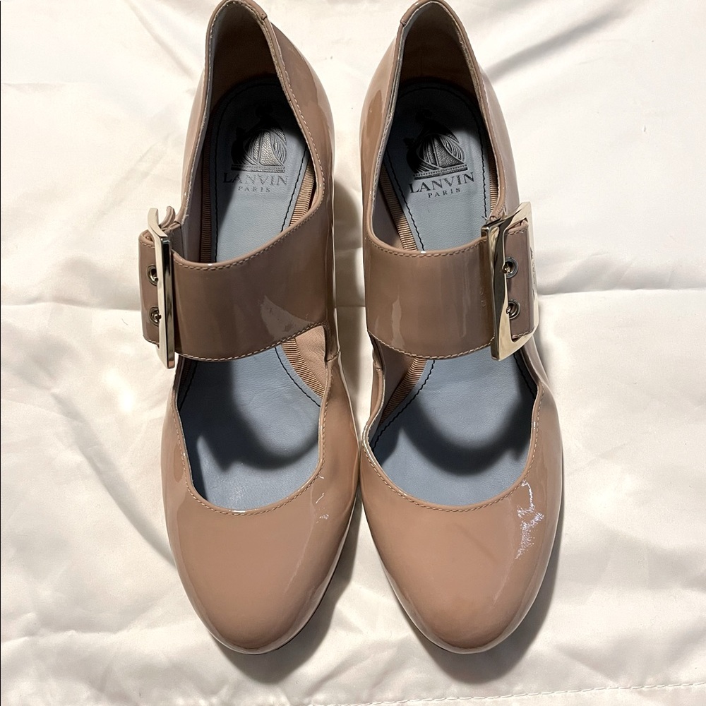 Lanvin Patent Mary Jane heel shoe pump